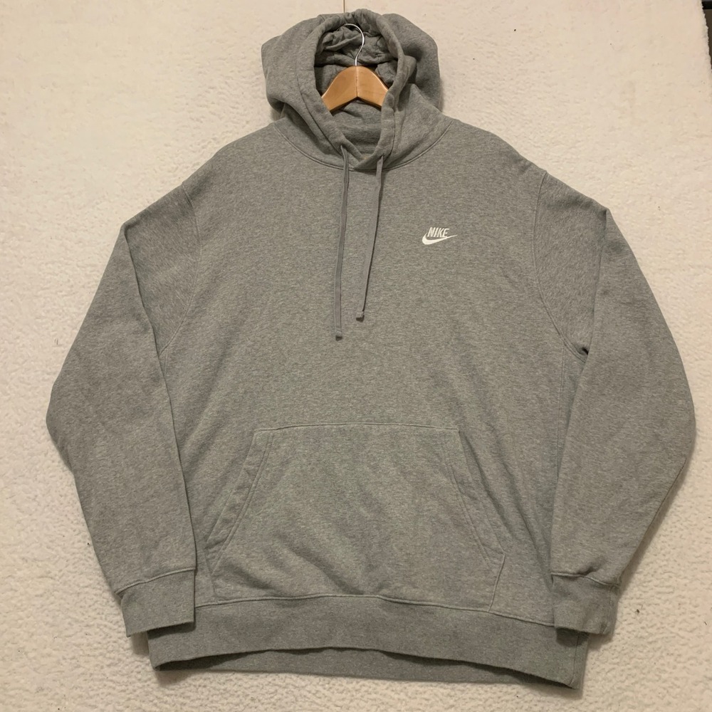 Nike Sportswear Club Fleece Hoodie Mens XL Tall Grey BV2654-063